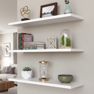Kit de 3 repisas flotantes RH blancas resistentes a la humedad